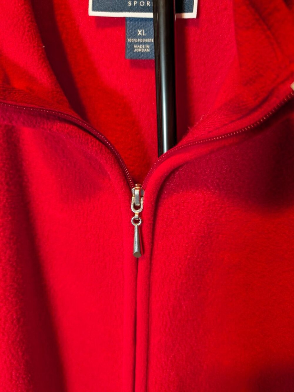 Karen Scott Sport Vest Womens XL Red Fleece Full Zip Zeroproof Pockets NWT - Picture 5 of 7